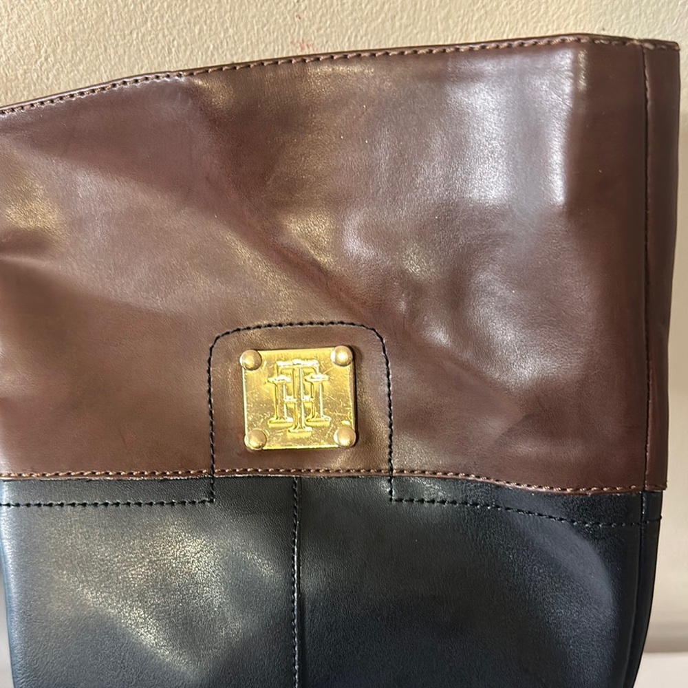 Black and Brown Leather Riding Boots - Picture 4 of 9